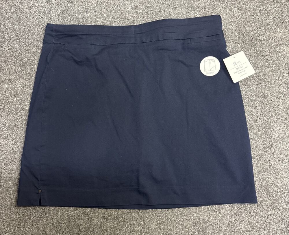 NWT Croft & Barrow Women’s XL Navy Blue Skort Mid Rise Stretch